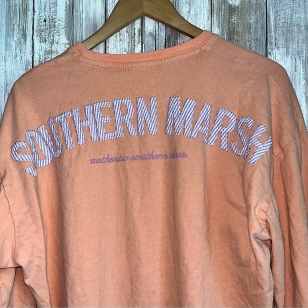 Southern Marsh Rebecca Original Melon & Purple Seersucker Sweatshirt - Picture 6 of 6